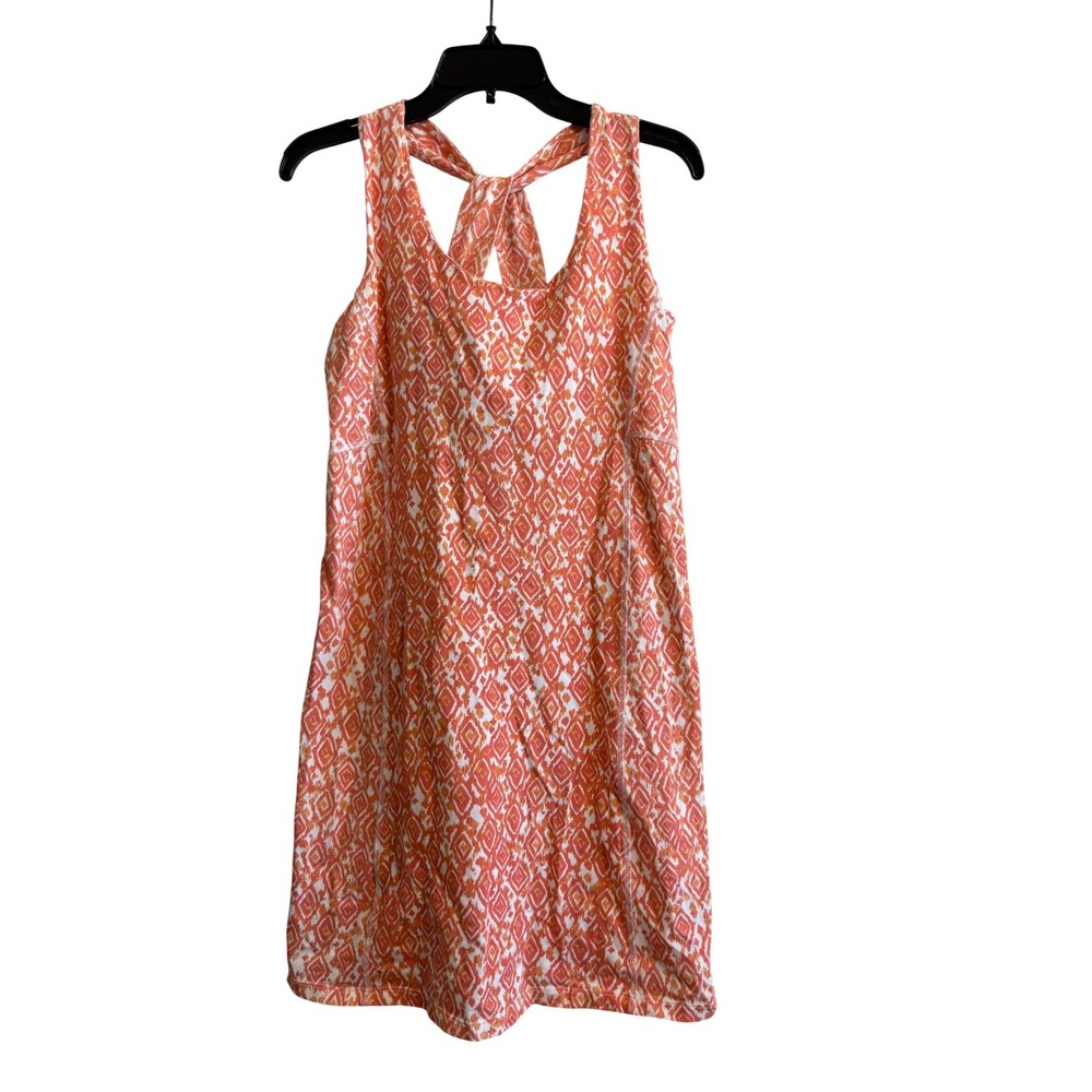 Nomadic Traders Womens Dress Size M Orange Coral Pink Geometric Racerback Mini‎